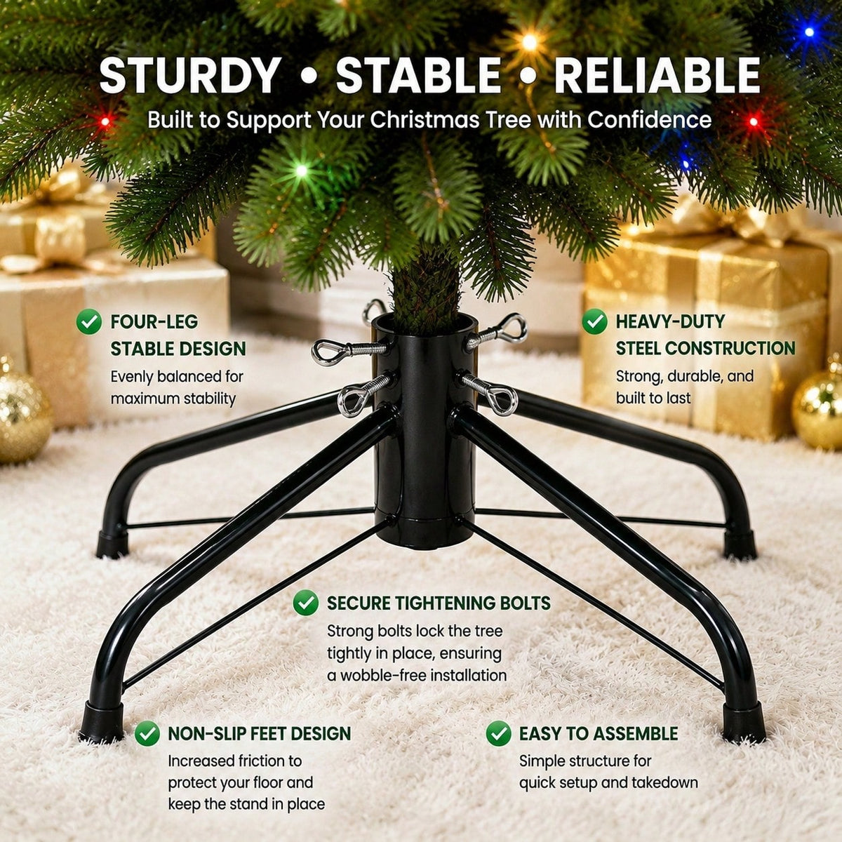 DRNEWI 5.5ft Prelit Artificial Christmas Tree w/ Remote Control and Warm White & Color Changing Lights