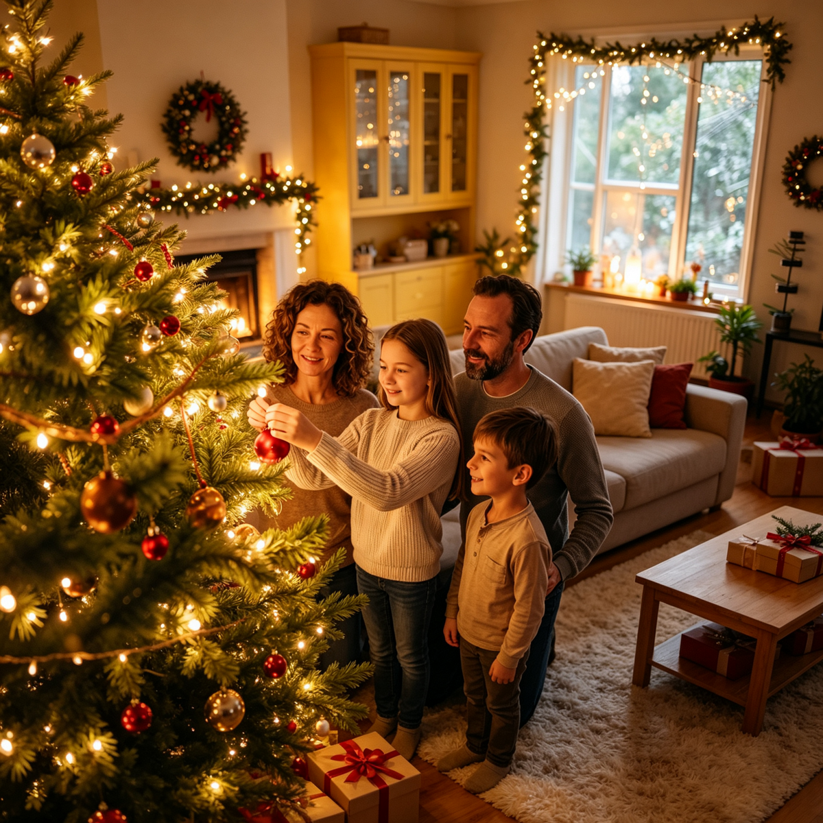 DRNEWI 5.5ft Prelit Artificial Christmas Tree w/ Remote Control and Warm White & Color Changing Lights